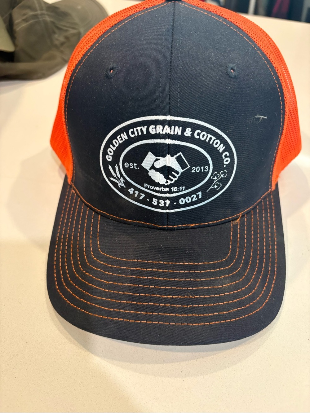 Black and Orange Mesh Trucker Cap